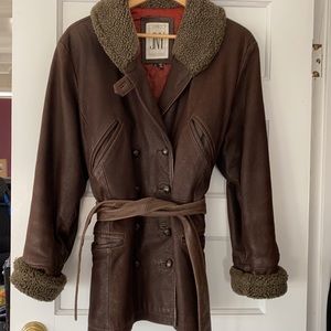 JNY belted leather jacket